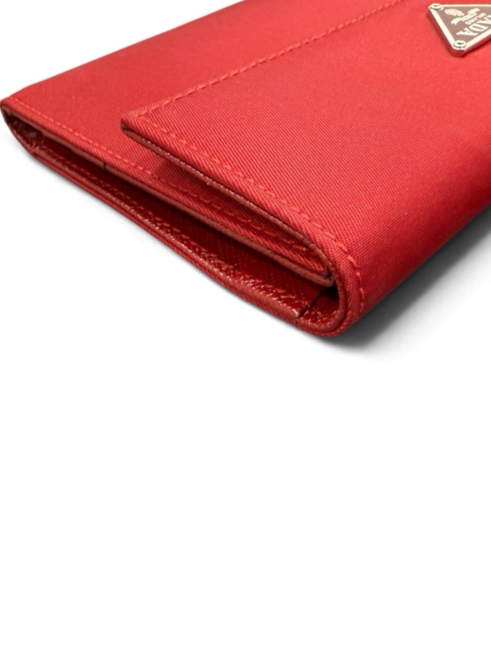 Authentic Prada Red Nylon & Saffiano Leather Continental Wallet with Box & Coa - Picture 10 of 15
